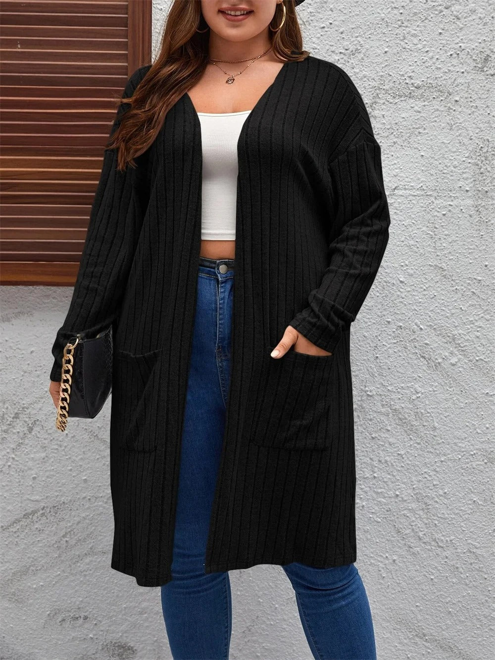 Cardigan Plus Size em Tricot Michelle