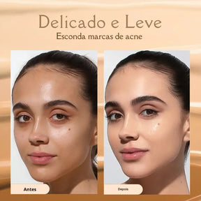 Base Facial Rosa Bloumi - Cobertura Total e Duradoura