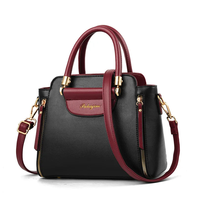 Bolsas crossbody casuais de couro PU para mulheres, sacola feminina, bolsa de ombro feminina de grande capacidade