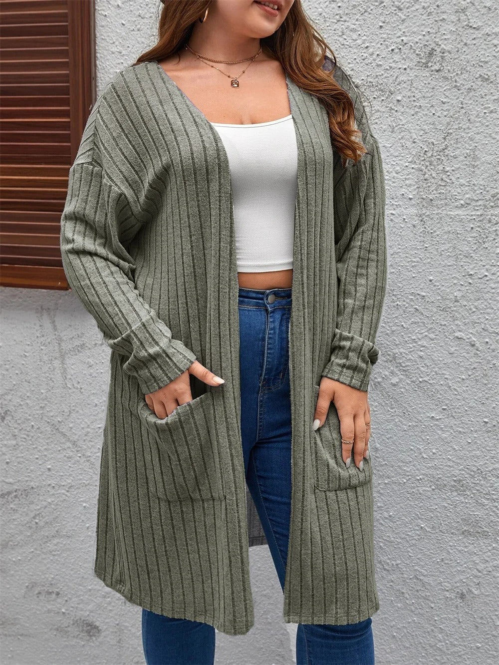 Cardigan Plus Size em Tricot Michelle